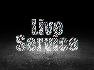 Image showing Business concept: Live Service in grunge dark room