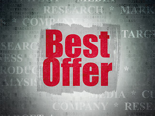 Image showing Advertising concept: Best Offer on Digital Data Paper background