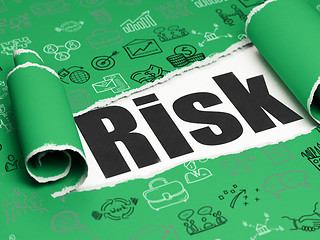 Image showing Business concept: black text Risk under the piece of  torn paper