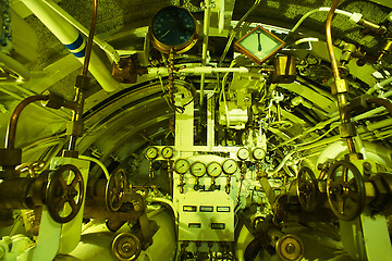 Image showing Detailed view of torpedo room in old submarine                 