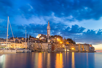 Image showing Coastal town of Rovinj, Istria, Croatia in sunset.