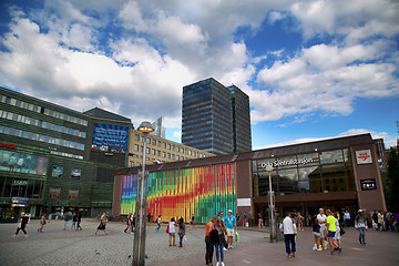 Image showing OSLO, NORWAY – AUGUST 18, 2016: People visit Oslo Central Stat