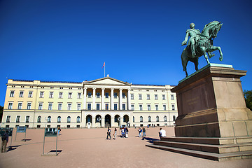 Image showing OSLO, NORWAY – AUGUST 17, 2016: Tourist visit The Royal Palace