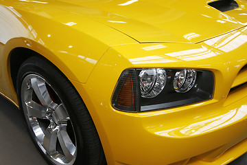 Image showing Yellow muscle car