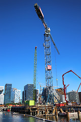 Image showing OSLO, NORWAY – AUGUST 17, 2016: A construction site of Bjorvik