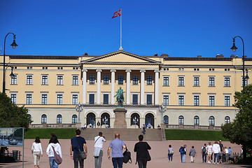 Image showing OSLO, NORWAY – AUGUST 17, 2016: Tourist visit The Royal Palace