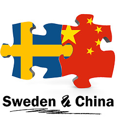 Image showing China and Sweden flags in puzzle 