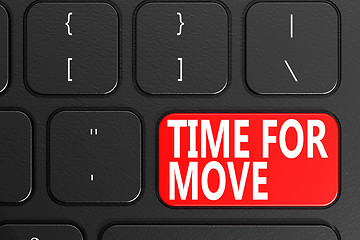 Image showing Time For Move on black keyboard