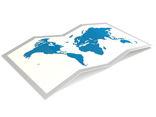 Image showing World map in blue isolated