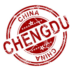 Image showing Red Chengdu stamp 