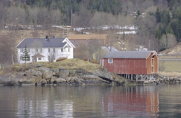 Image showing Old Norwegian seahouse.