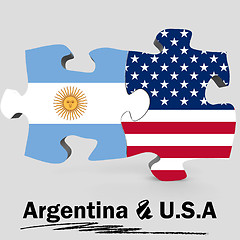 Image showing USA and Argentina flags in puzzle 