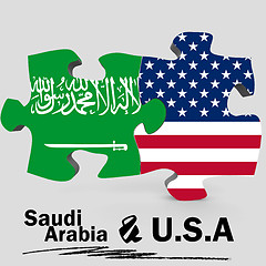 Image showing USA and Saudi Arabia flags in puzzle 