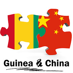 Image showing China and Guinea flags in puzzle 