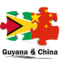 Image showing China and Guyana flags in puzzle 