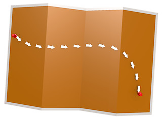 Image showing Path on the orange map