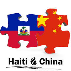 Image showing China and Haiti flags in puzzle 