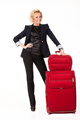 Image showing Young Woman With Suitcase