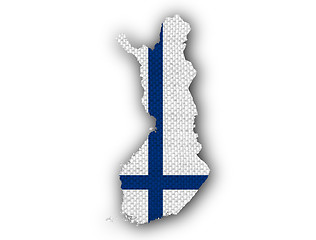 Image showing Map and flag of Finland