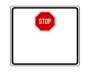 Image showing Stop sign with added sign