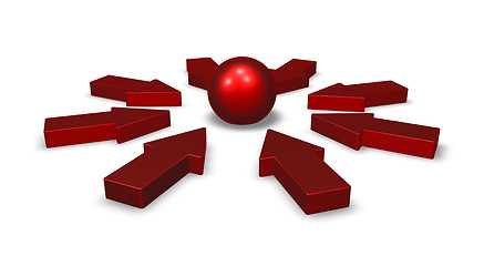 Image showing arrows and sphere - 3d rendering