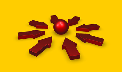 Image showing arrows and sphere - 3d rendering