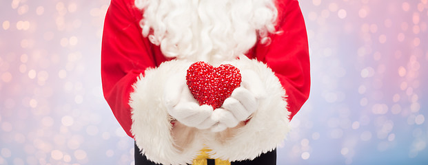 Image showing close up of santa claus with heart shape