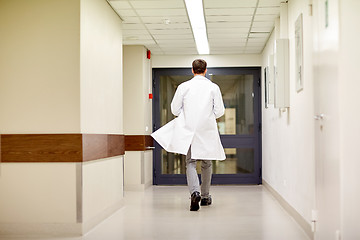 Image showing medic or doctor walking along hospital corridor