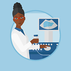 Image showing Female ultrasound doctor vector illustration.