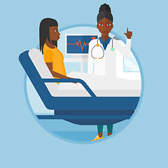 Image showing Doctor visiting patient vector illustration.