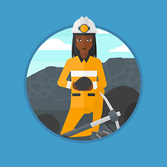 Image showing Miner with coal in hands vector illustration.