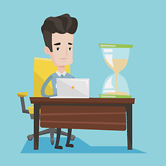 Image showing Businessman working in office vector illustration.