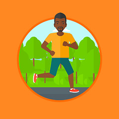 Image showing Young man running vector illustration.