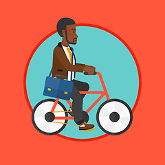 Image showing Man riding bicycle vector illustration.