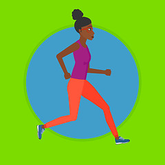 Image showing Young woman running vector illustration.