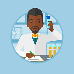 Image showing Laboratory assistant working vector illustration.