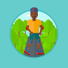 Image showing Sporty man on roller-skates vector illustration.