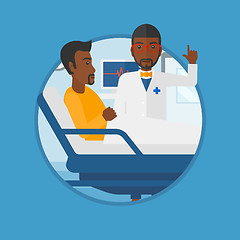 Image showing Doctor visiting patient vector illustration.