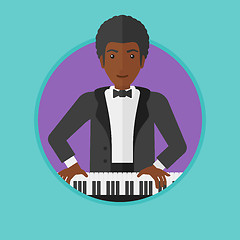 Image showing Man playing piano vector illustration.