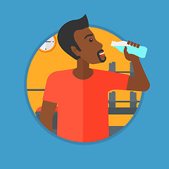 Image showing Sportive man drinking water vector illustration.