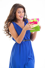 Image showing Young Woman With A Gift