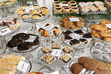 Image showing Desserts in bakery window