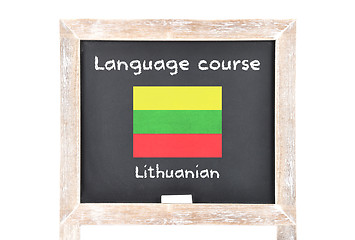 Image showing Language course with flag on board