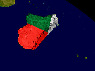 Image showing Madagascar with flag on Earth