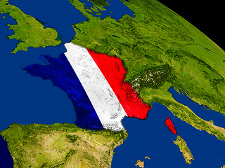 Image showing France with flag on Earth