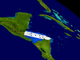 Image showing Honduras with flag on Earth