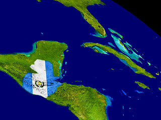 Image showing Guatemala with flag on Earth
