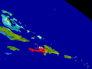 Image showing Haiti with flag on Earth