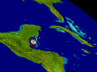 Image showing Belize with flag on Earth