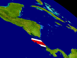 Image showing Costa Rica with flag on Earth